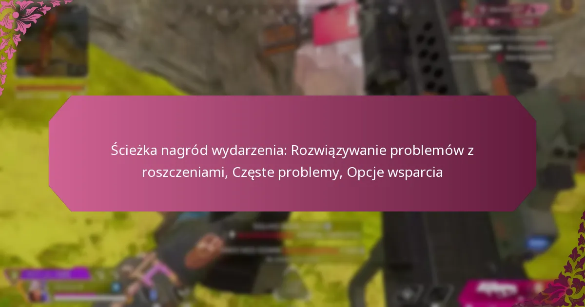 Ścieżka nagród wydarzenia: Rozwiązywanie problemów z roszczeniami, Częste problemy, Opcje wsparcia