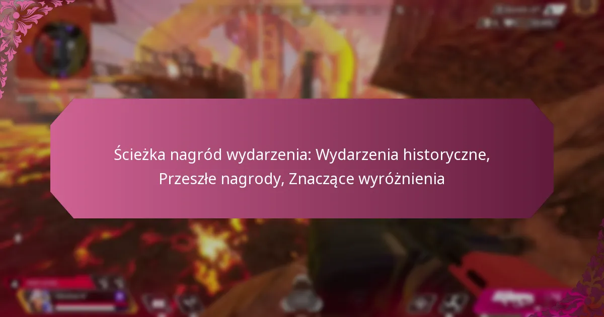 Ścieżka nagród wydarzenia: Wydarzenia historyczne, Przeszłe nagrody, Znaczące wyróżnienia