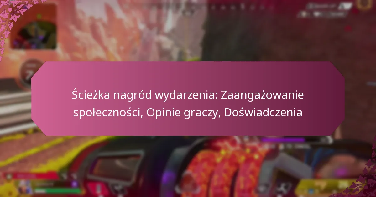 Ścieżka nagród wydarzenia: Zaangażowanie społeczności, Opinie graczy, Doświadczenia