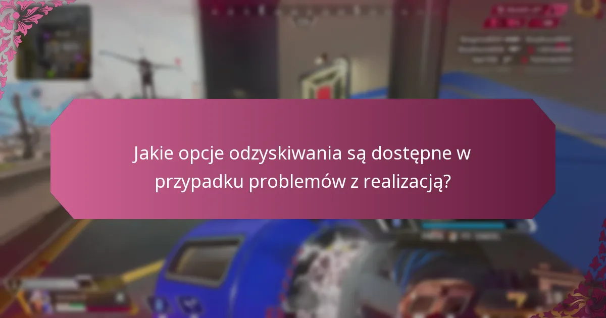 Jakie opcje odzyskiwania są dostępne w przypadku problemów z realizacją?