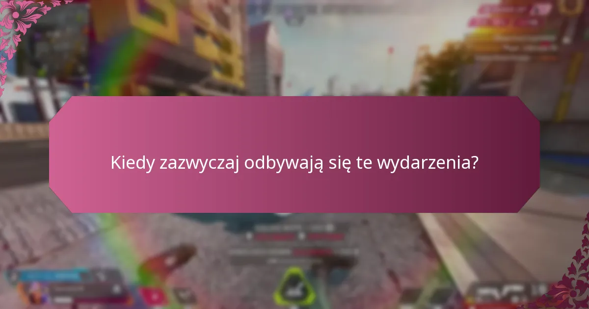 Kiedy zazwyczaj odbywają się te wydarzenia?