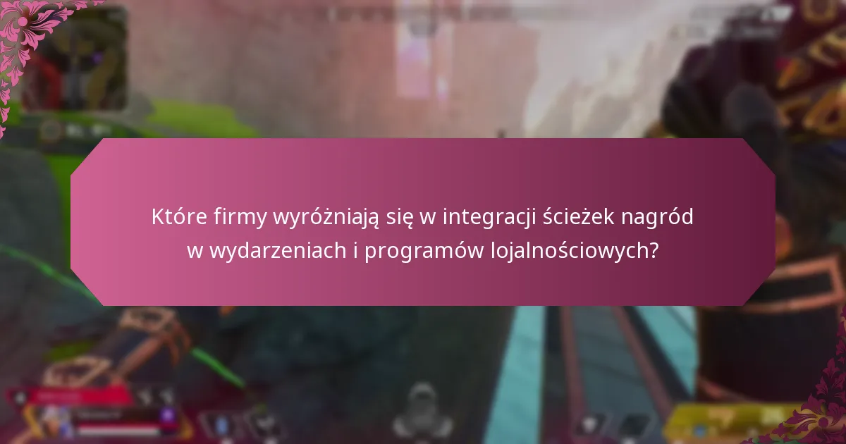 Które firmy wyróżniają się w integracji ścieżek nagród w wydarzeniach i programów lojalnościowych?